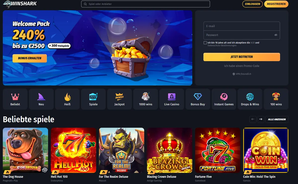 Winshark Schnelle Auszahlung Casino